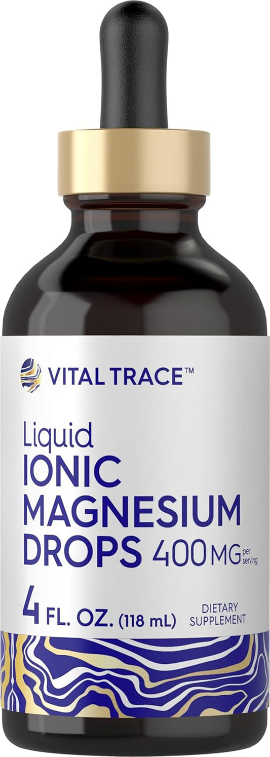 Carlyle Liquid Ionic Magnesium Supplement 400 mg | 4 oz Bottle | Vegetarian, Non-GMO, Gluten Free | Vital Trace Minerals