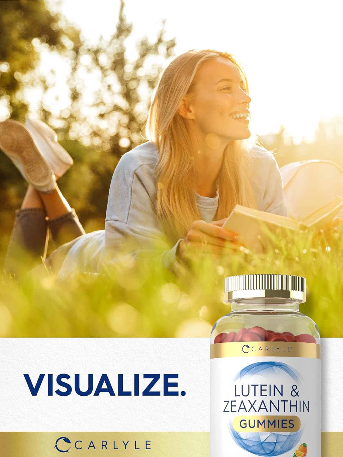 Carlyle Lutein and Zeaxanthin Gummies - 20mg Lutein Supplement - 100 Orange Vegan Gummies - Non-GMO, Gluten Free