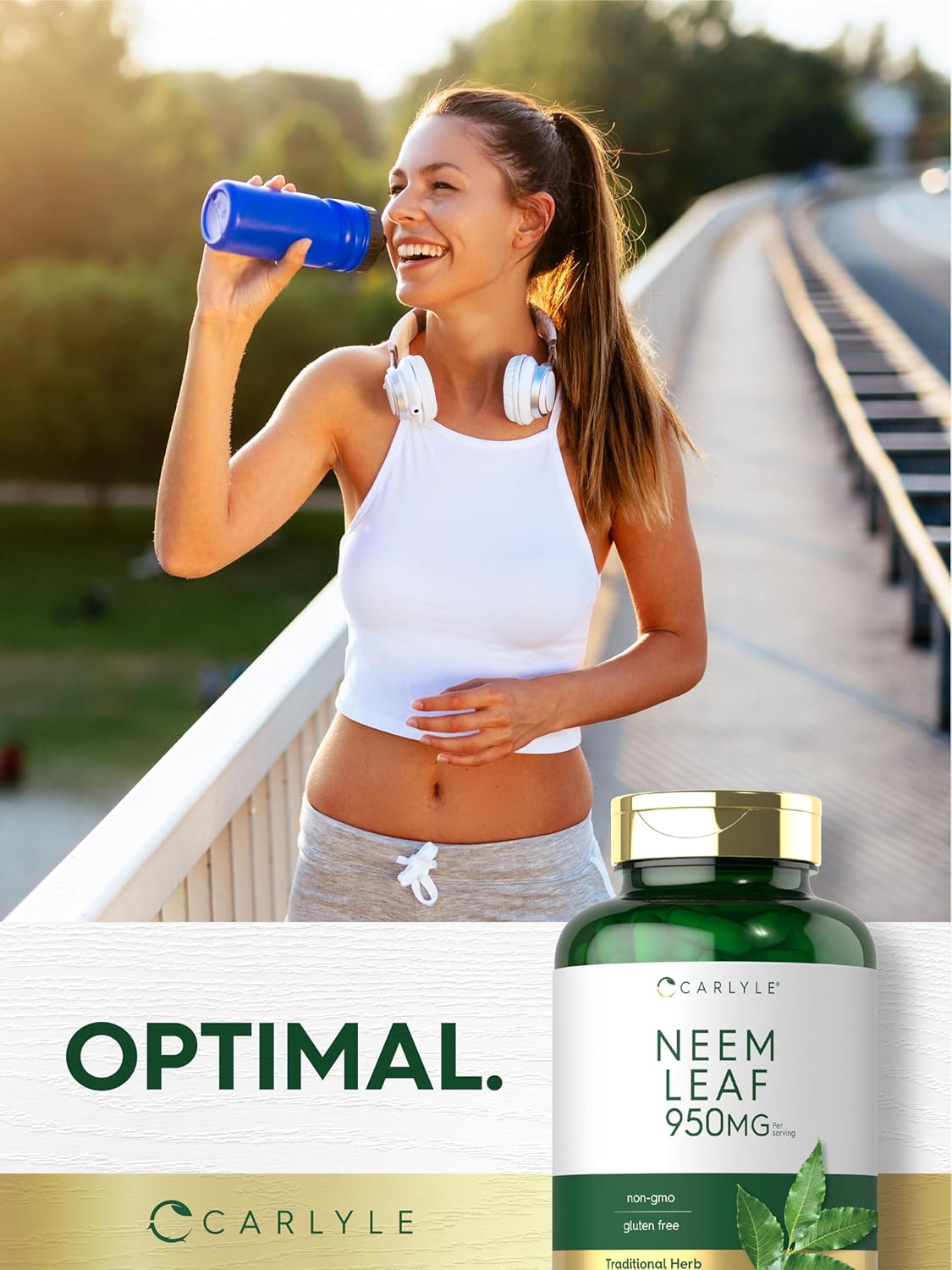 Carlyle Neem Leaf Powder Capsules - 950mg, 150 Count - Non-GMO Gluten Free Herbal Supplement