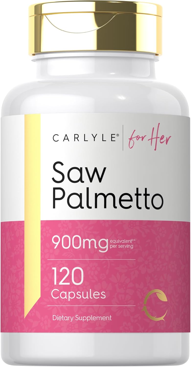 Carlyle Saw Palmetto 900mg 120 Capsules for Women | Full Spectrum Complex | Non-GMO & Gluten Free Her Supplement