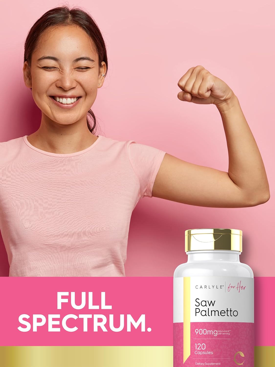 Carlyle Saw Palmetto 900mg 120 Capsules for Women | Full Spectrum Complex | Non-GMO & Gluten Free Her Supplement