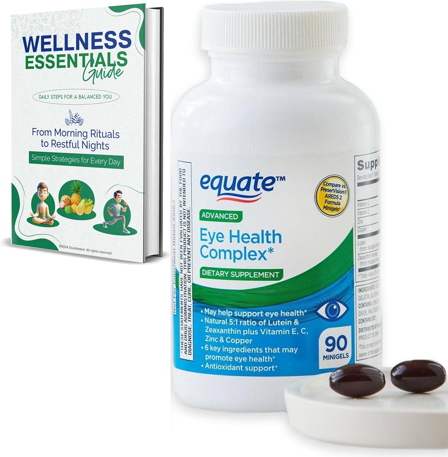 Carotenoid Blend Eye Health Supplements with Lutein & Zeaxanthin - 90 Minigels (45 Days Supply)