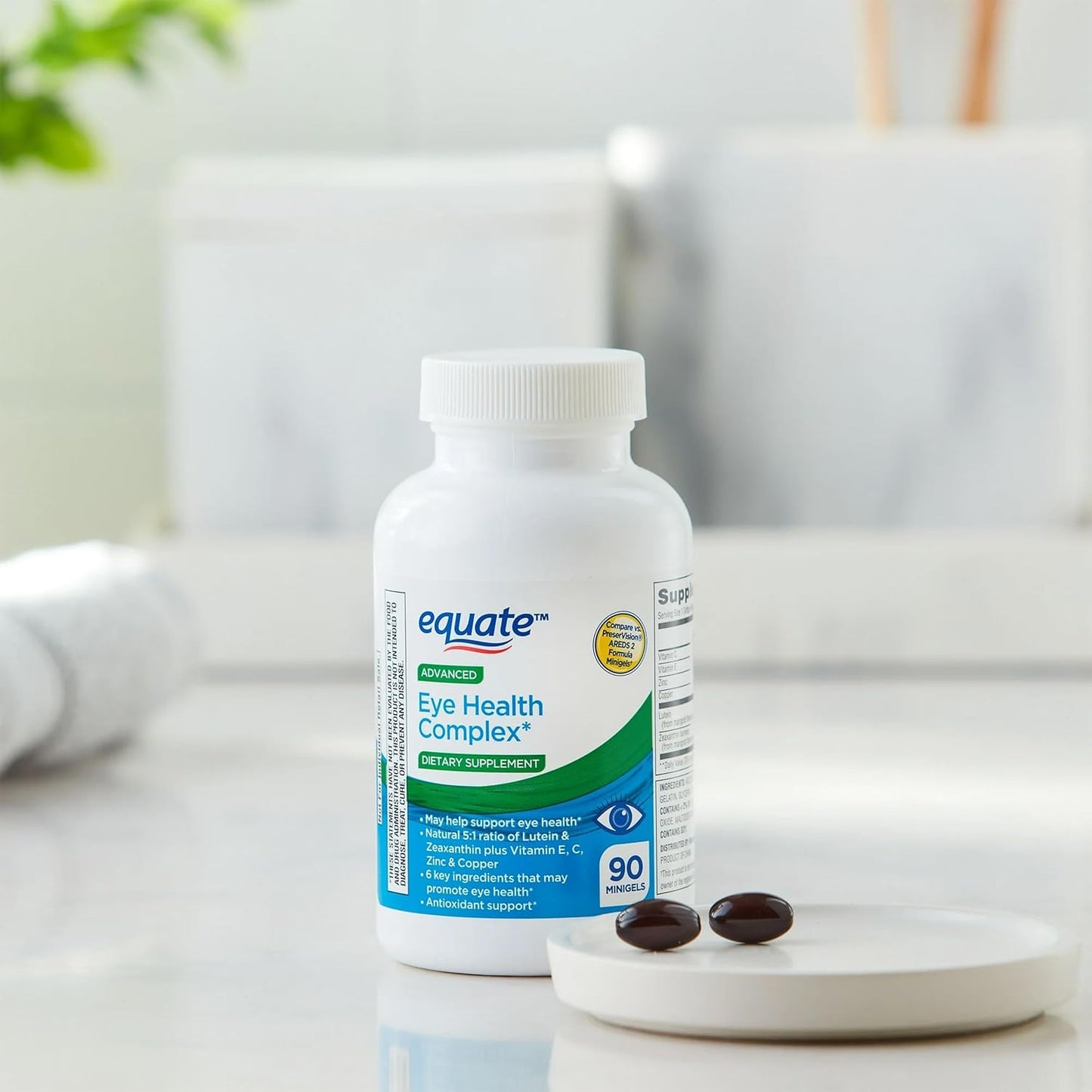 Carotenoid Blend Eye Health Supplements with Lutein & Zeaxanthin - 90 Minigels (45 Days Supply)