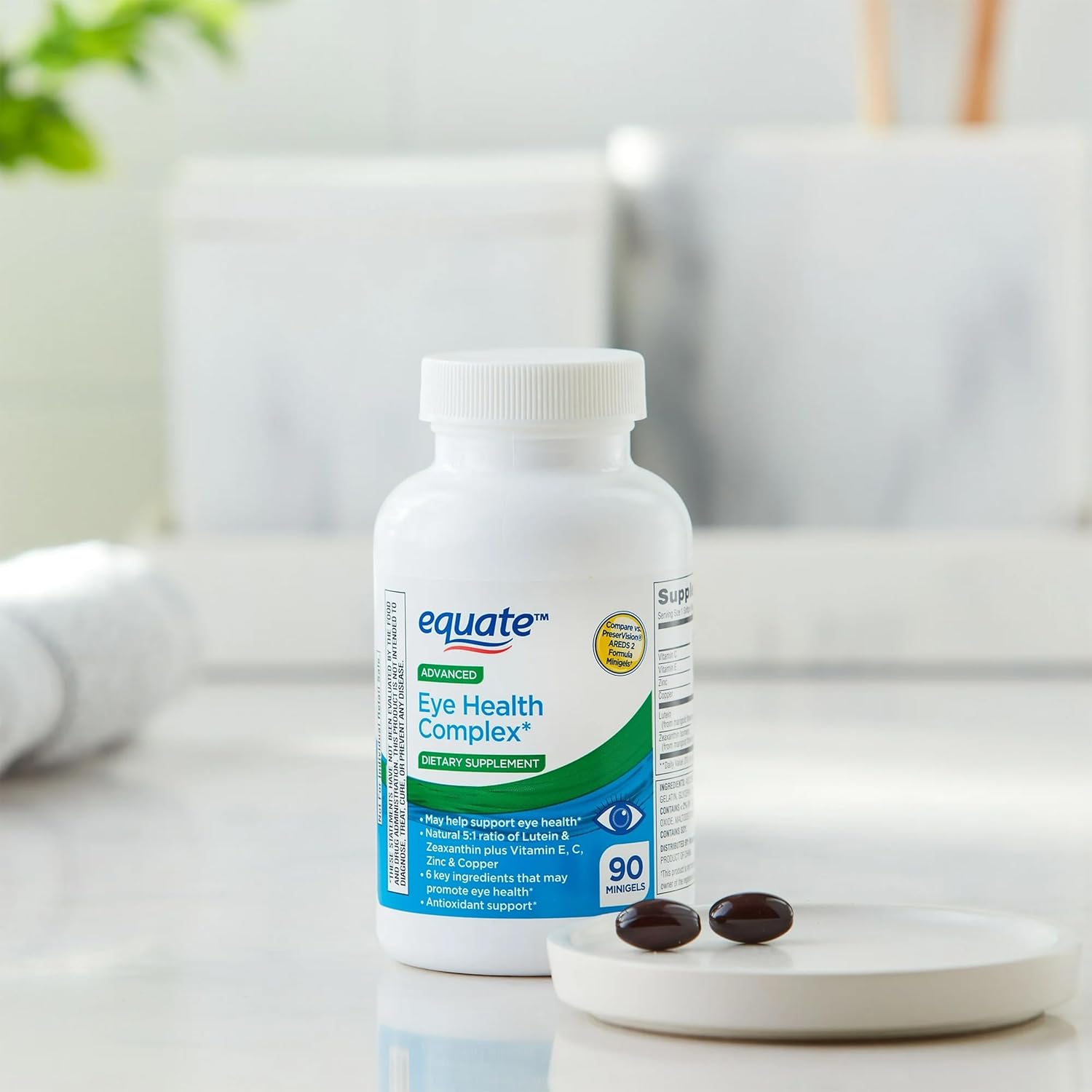 Carotenoid Blend Eye Health Supplements with Lutein & Zeaxanthin - 90 Minigels (45 Days Supply)