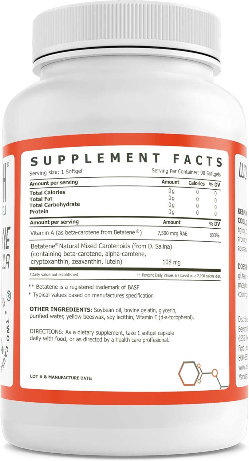 Carotenoid-Rich Health Supplement: Beyond Health Carotene Formula - 90 Softgels