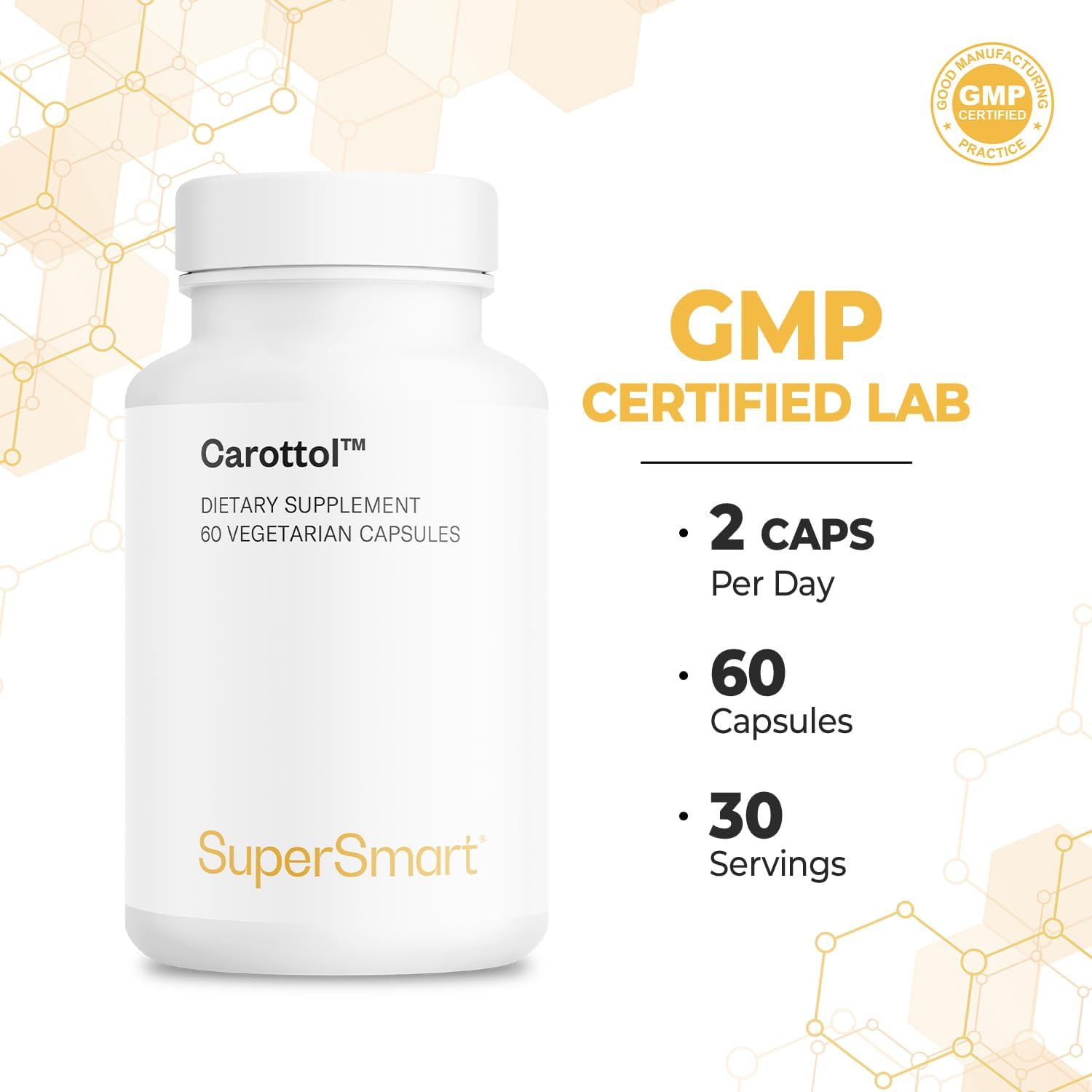 Carottol Carotenoid Complex Supplement - Vision & Eye Health - Immune Booster - 60 Vegetarian Capsules - Non-GMO & Gluten Free