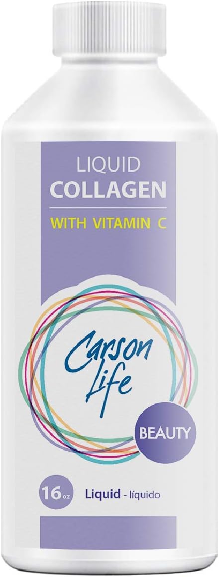 Carson Life Liquid Collagen with Vitamin C - 16 Oz - Anti Aging Hair Skin Nails - Immune Support - Rejuvenate Skin - USA Made