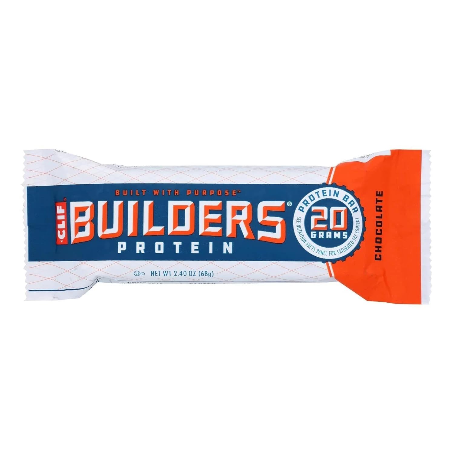 Case of 12 Clif Builder's Bar Chocolate 2.4 oz Bars - High Protein Energy Snack