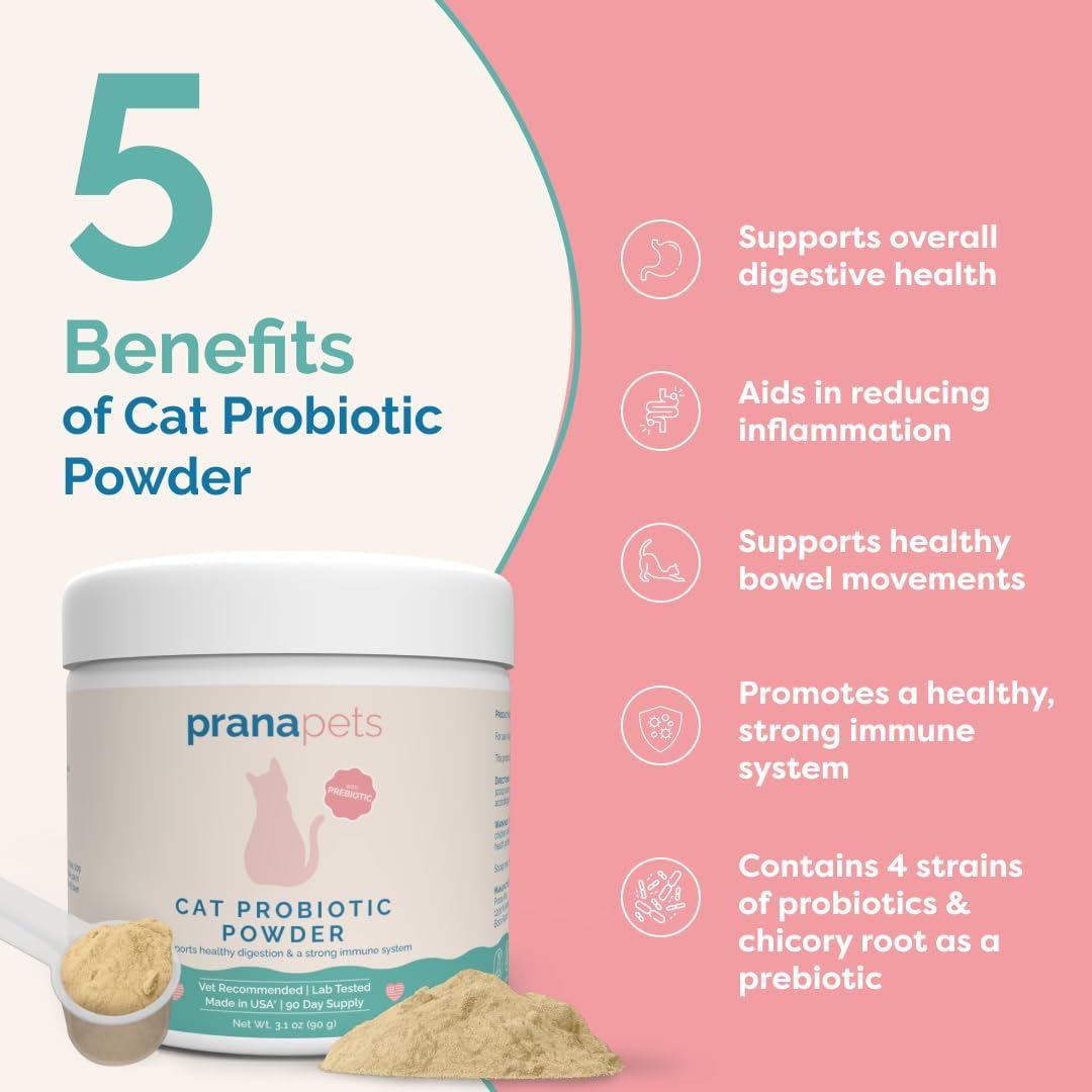 Cat Probiotic Powder for Digestive Health and Immune Support by PranaPets
