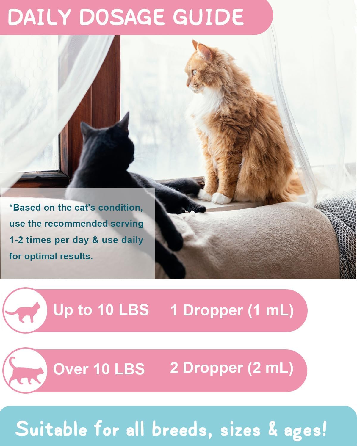 Cat Tear Stain Supplement with Cranberry and Marshmallow - Promotes Eye Health and Immune System - Salmon Flavor, 60ML