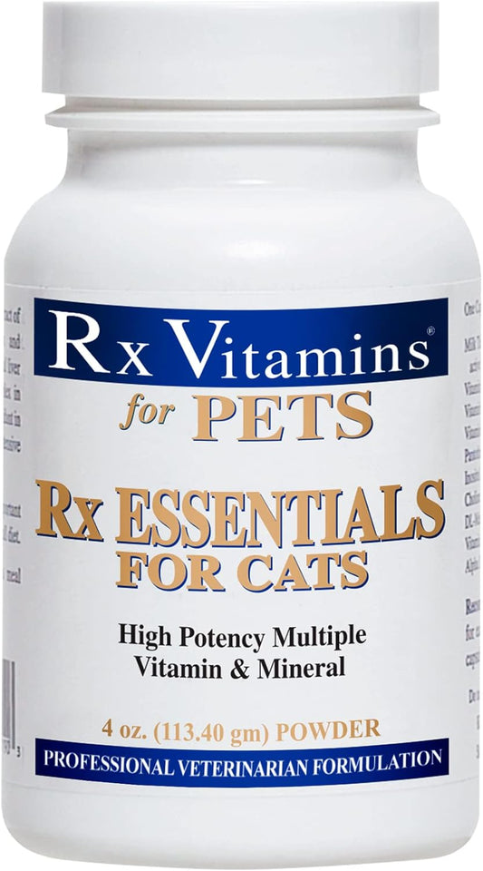 Cat Vitamin & Mineral Multivitamin Powder Supplement - 4 oz - Add to Wet/Dry Food - Rx Vitamins Formula