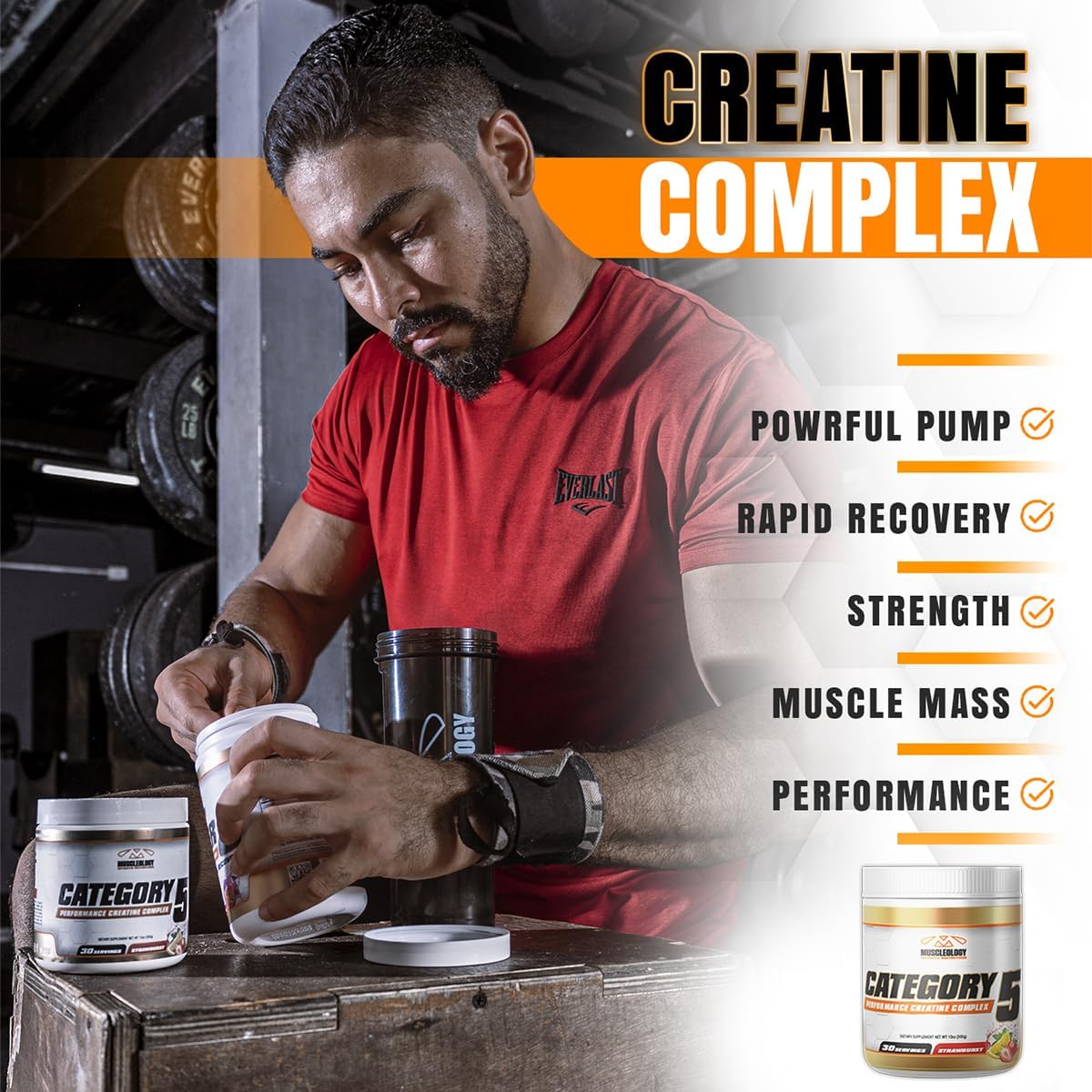 Category 5 Performance Creatine Complex by MUSCLEOLOGY - Advanced Muscle Support Supplement