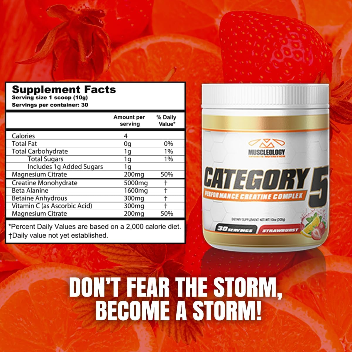 Category 5 Performance Creatine Complex by MUSCLEOLOGY - Advanced Muscle Support Supplement
