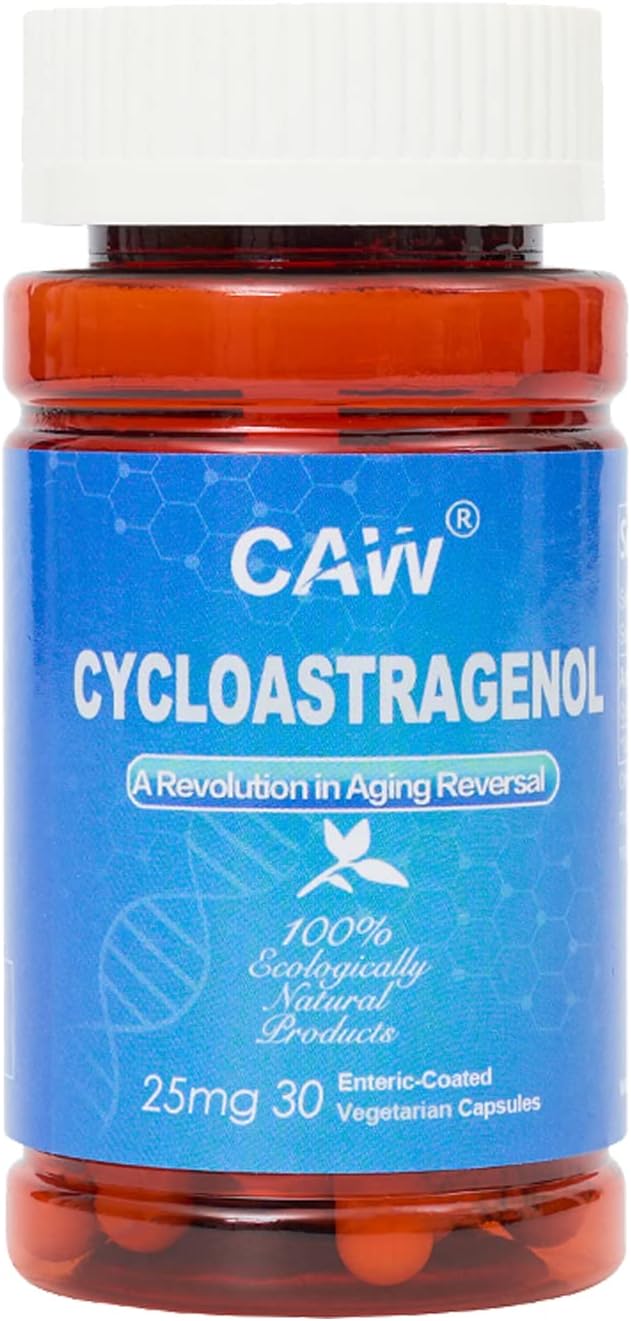 CAW Hypersorption Cycloastragenol Capsules - Telomere Support & Anti-Aging Formula - Immune Booster for Cell Health - 25mg, 30 Enteric-Coated Capsules