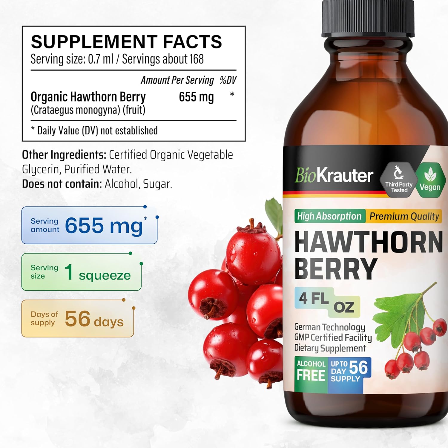 Cayenne and Hawthorn Berry Tinctures Bundle - 4 Fl. Oz. Each