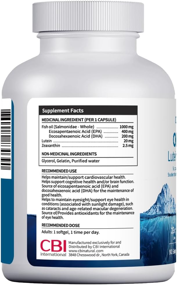 CBI Natural Triple Action Omega-3 with Lutein Zeaxanthin Softgels - 90 Count