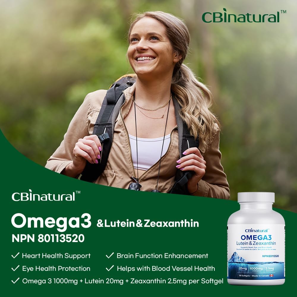 CBI Natural Triple Action Omega-3 with Lutein Zeaxanthin Softgels - 90 Count