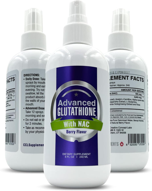 CCL Advanced Glutathione & NAC Liquid Supplement - Immune Support Spray, Fresh Flavor - Non-GMO, Vegan, Gluten-Free (240 Servings)
