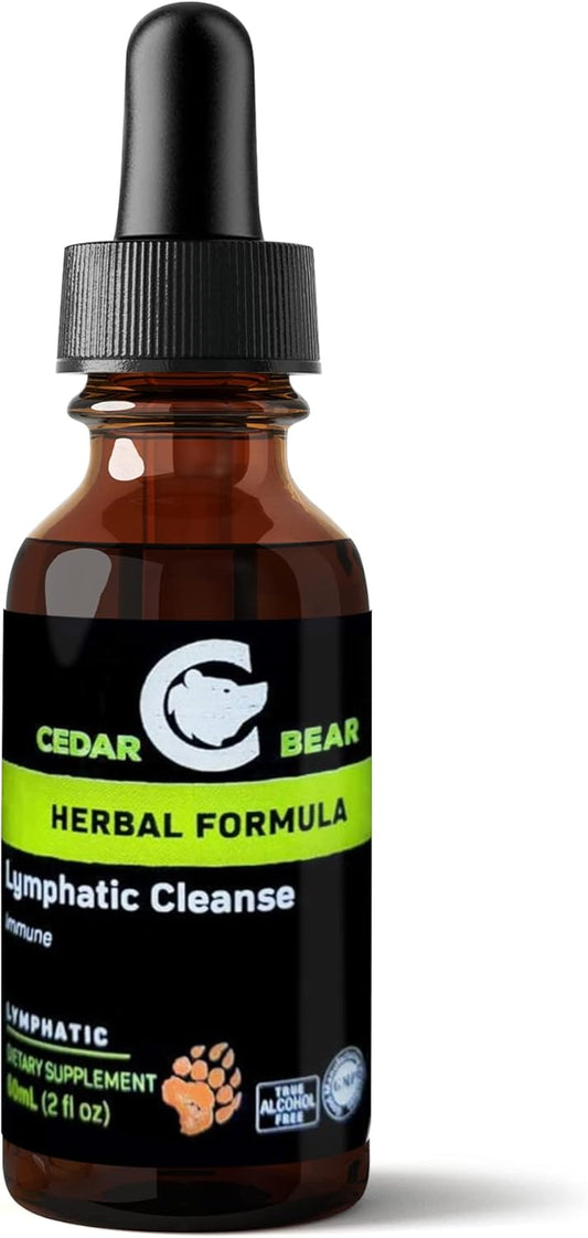 Cedar Bear Naturales Lymphatic Cleanse - Alcohol-Free Immune Support Supplement with Natural Herbs for Lymphatic Drainage, Liquid Herbal Supplements, 2 fl oz