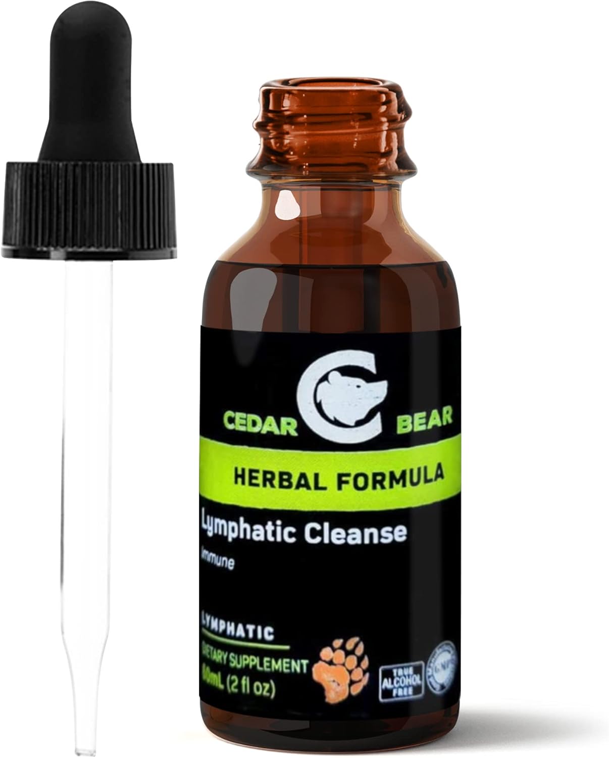 Cedar Bear Naturales Lymphatic Cleanse - Alcohol-Free Immune Support Supplement with Natural Herbs for Lymphatic Drainage, Liquid Herbal Supplements, 2 fl oz