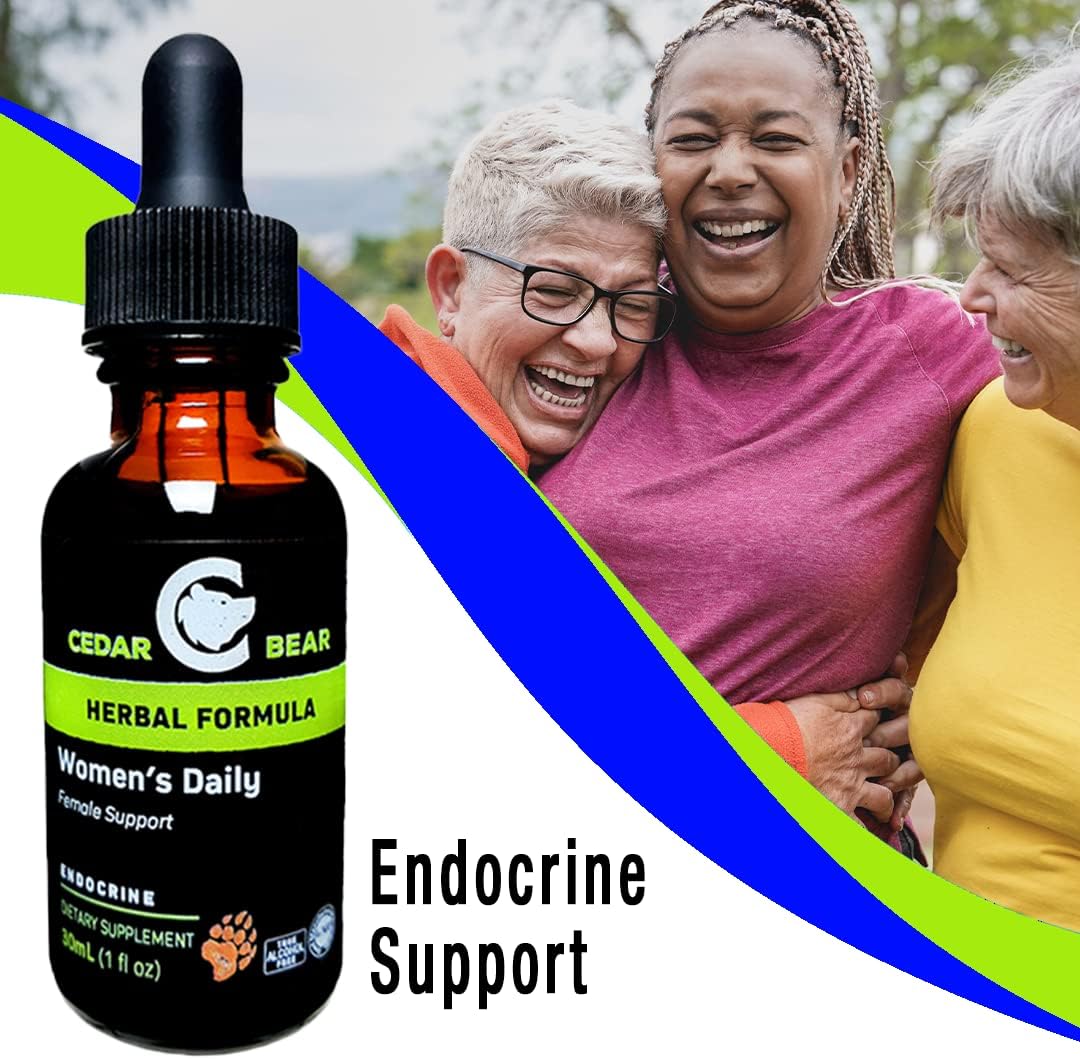 Cedar Bear Naturales Women's Support Liquid Herbal Supplement - 1 Fl Oz - Promotes Healthy Menstrual Cycles, Reproductive System, Hormonal Function