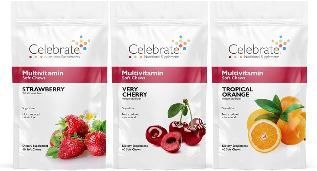 Celebrate Vitamins Bariatric Multivitamin Soft Chews - Essential Sugar & Gluten Free Gastric Bypass Supplement