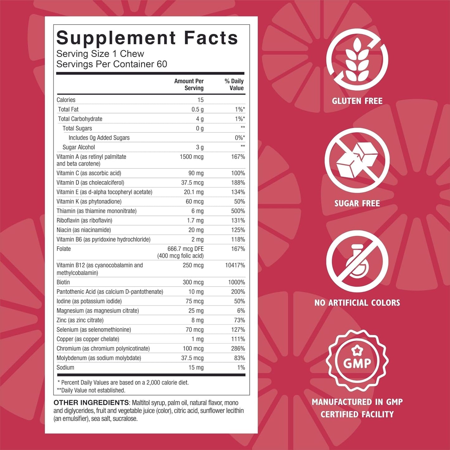 Celebrate Vitamins Bariatric Multivitamin Soft Chews - Cherry Flavor, 60ct - Essential Vitamins for Gastric Bypass & Sleeve Gastrectomy - Sugar & Gluten Free