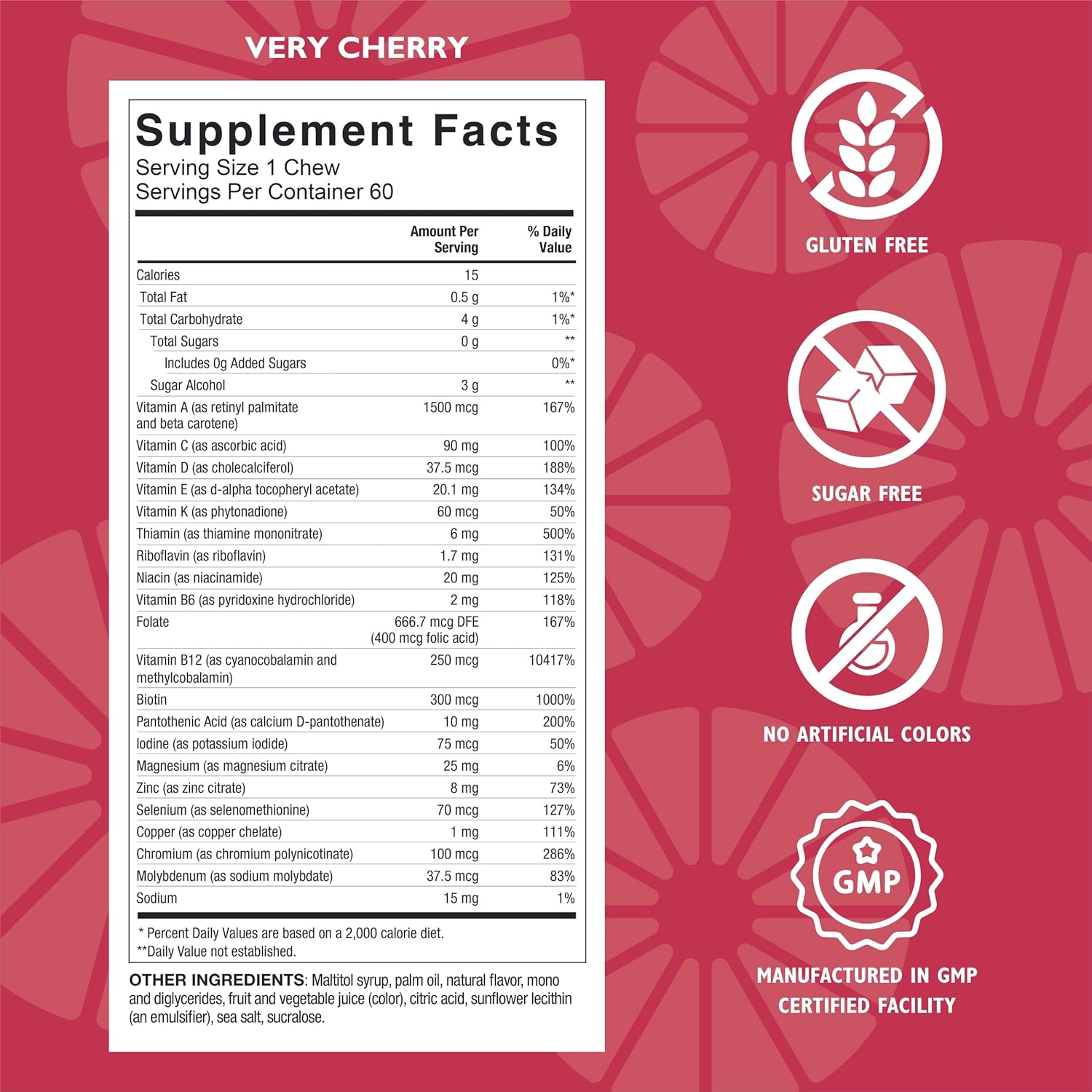 Celebrate Vitamins Bariatric Multivitamin Soft Chews - Berry/Strawberry/Cherry Flavor - 180 Count - Sugar & Gluten Free - Essential Gastric Bypass & Sleeve Gastrectomy Supplement