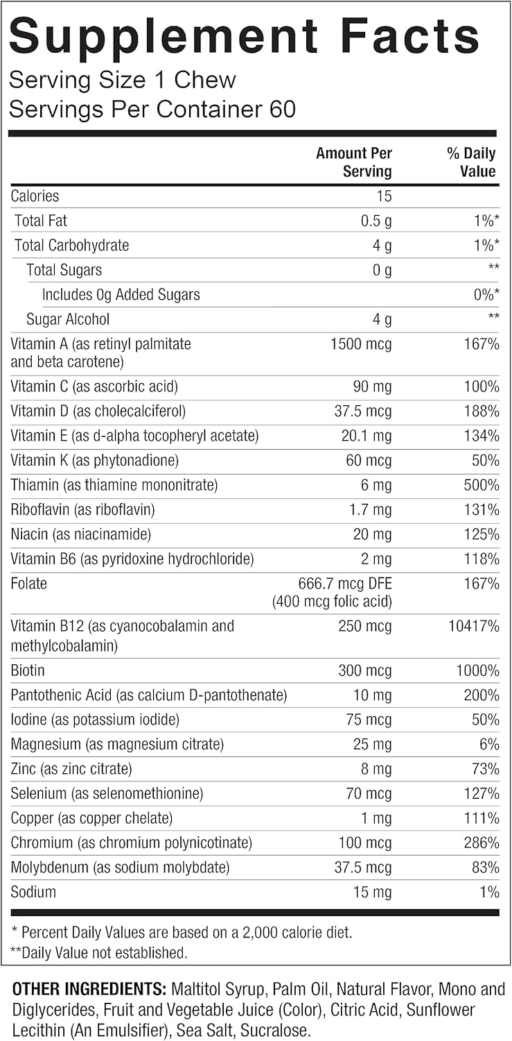 Celebrate Vitamins Bariatric Multivitamin Soft Chews - Berry Flavor, Sugar & Gluten Free - Essential Vitamins & Minerals - Gastric Bypass & Sleeve Gastrectomy Supplement - 60ct