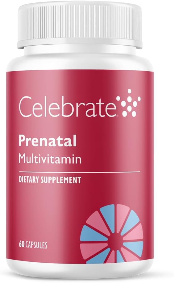 Celebrate Vitamins Bariatric Prenatal Multivitamin Capsules | Folate, Vitamin A, Iron, Iodine, Choline | 60 Count