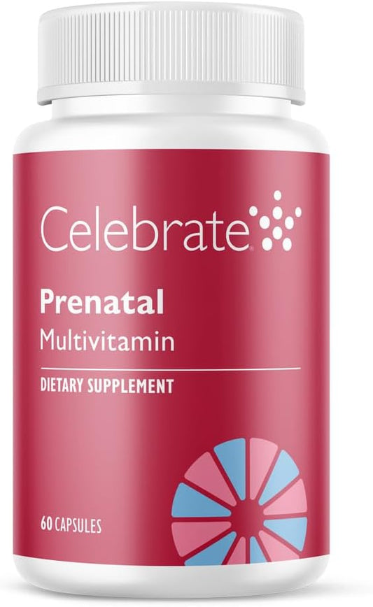 Celebrate Vitamins Bariatric Prenatal Multivitamin Capsules | Folate, Vitamin A, Iron, Iodine, Choline | 60 Count