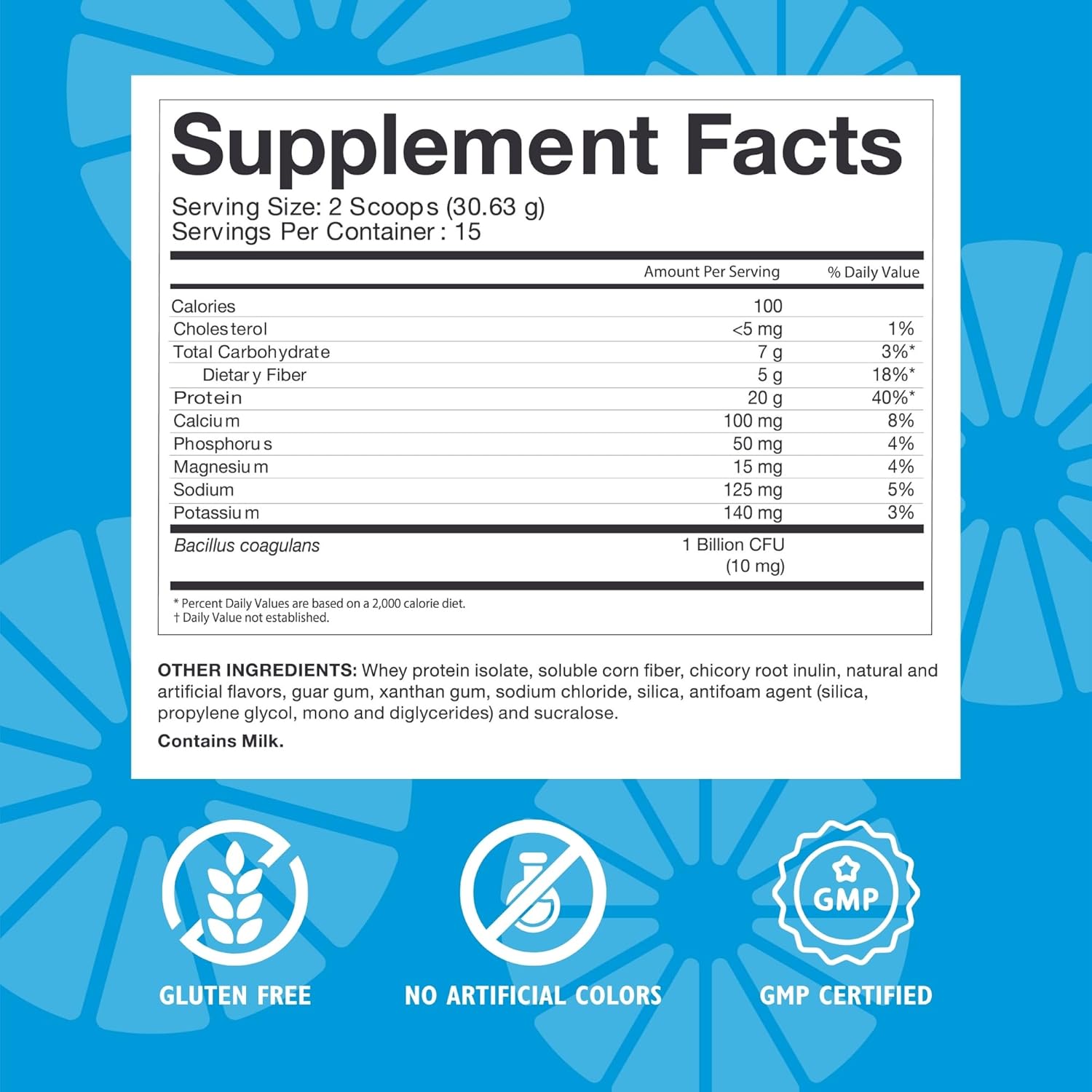 Celebrate Vitamins Rebuild Protein Powder for Bariatric Patients - 20g Whey Isolate, High Fiber, Probiotics & Prebiotics - PB Cookie Flavor (15 Servings)