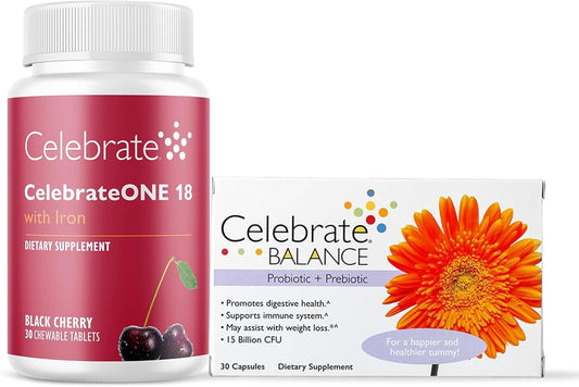 CelebrateONE Bariatric Multivitamin Bundle with Iron & Probiotics - Supports Digestive Health and Nutrient Absorption for Bariatric Patients