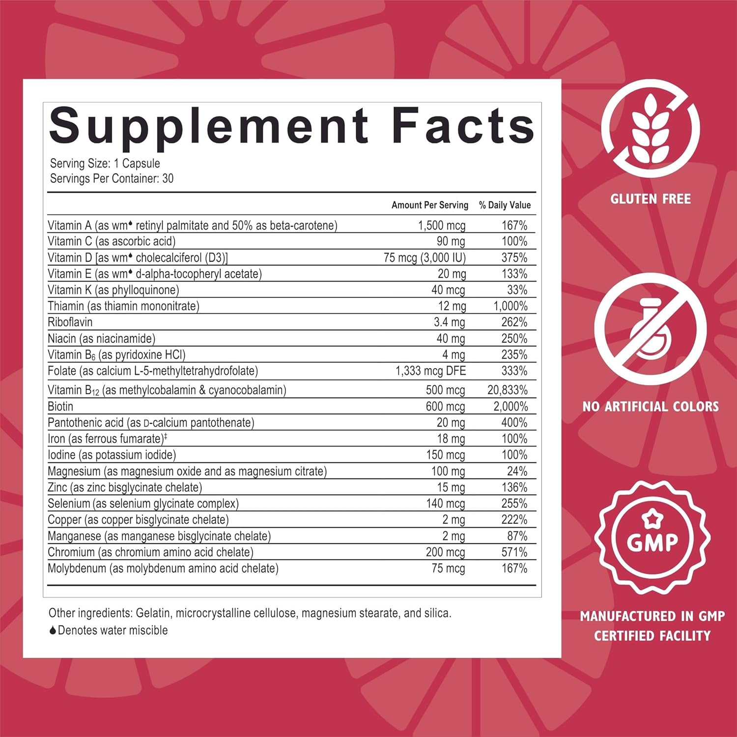 CelebrateONE Bariatric Multivitamin with Iron - Essential Daily Supplement for Gastric Bypass & Sleeve Gastrectomy (30 Capsules)