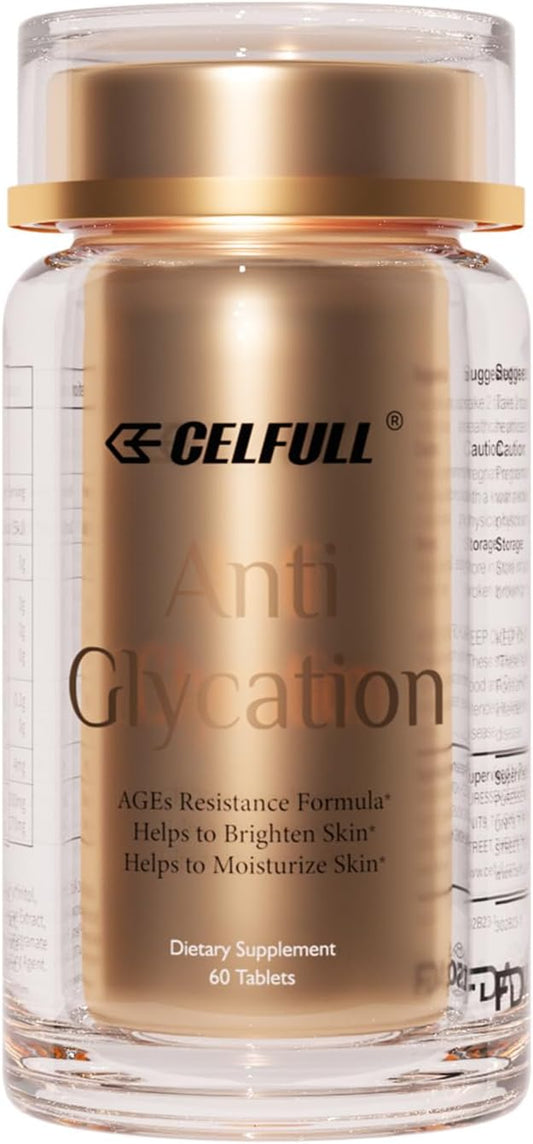CELFULL Anti-Glycation & NAD+ Anti-Aging Supplement for Collagen Health - 60 Capsules
