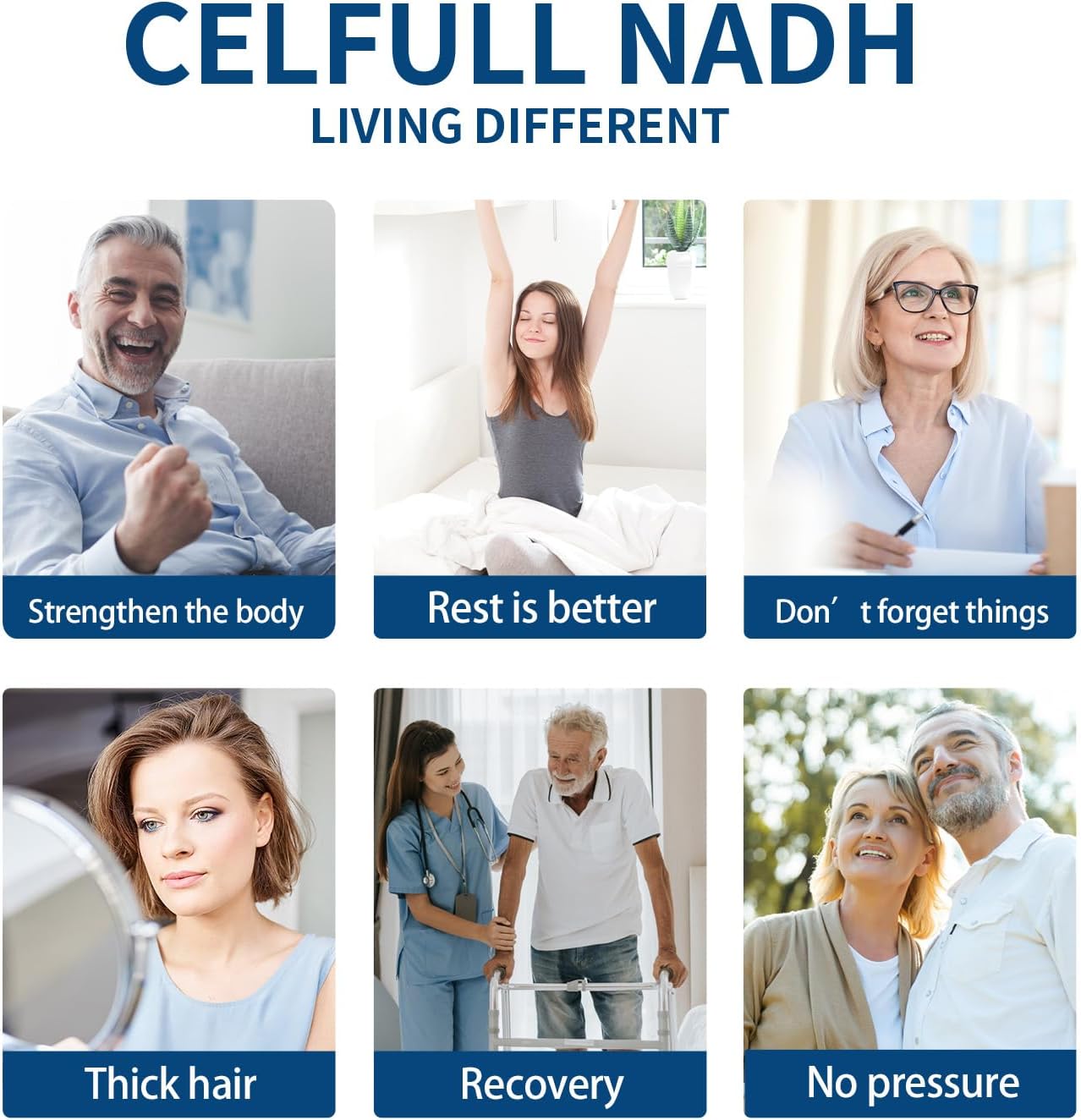 CELFULL NADH Immune Support Supplements - Boost Energy & NAD+ Levels, Anti-Aging Formula for Men and Women - 200mg (10 Tablets x 20mg)