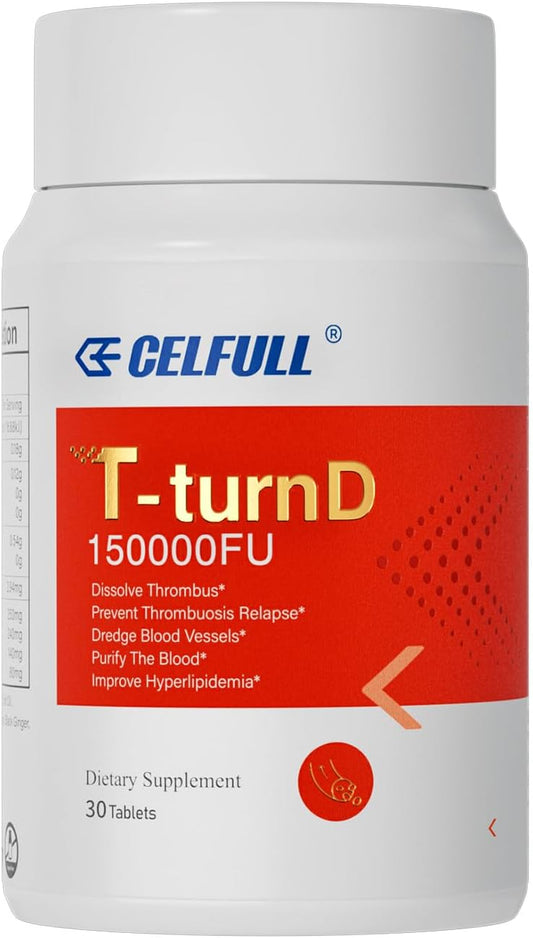 CELFULL Nattokinase Supplement with 5,000 FU Per Serving, Fish Oil Powder, Red Yeast Rice, Beta Glucan - Non-GMO