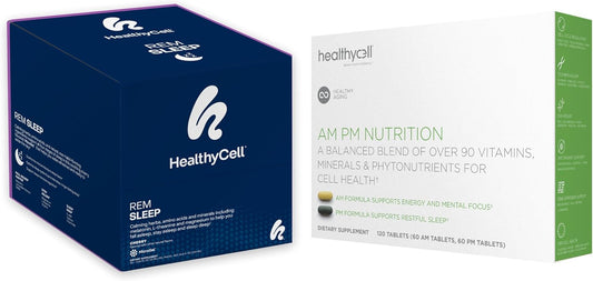 Cell Health and Sleep Support Bundle - Extra Strength AntiAging Multivitamin and Sleep Aid - Promotes DNA Repair, Energy, and Restful Sleep - Liquid Sleep Supplement + Cell Health Vitamin
