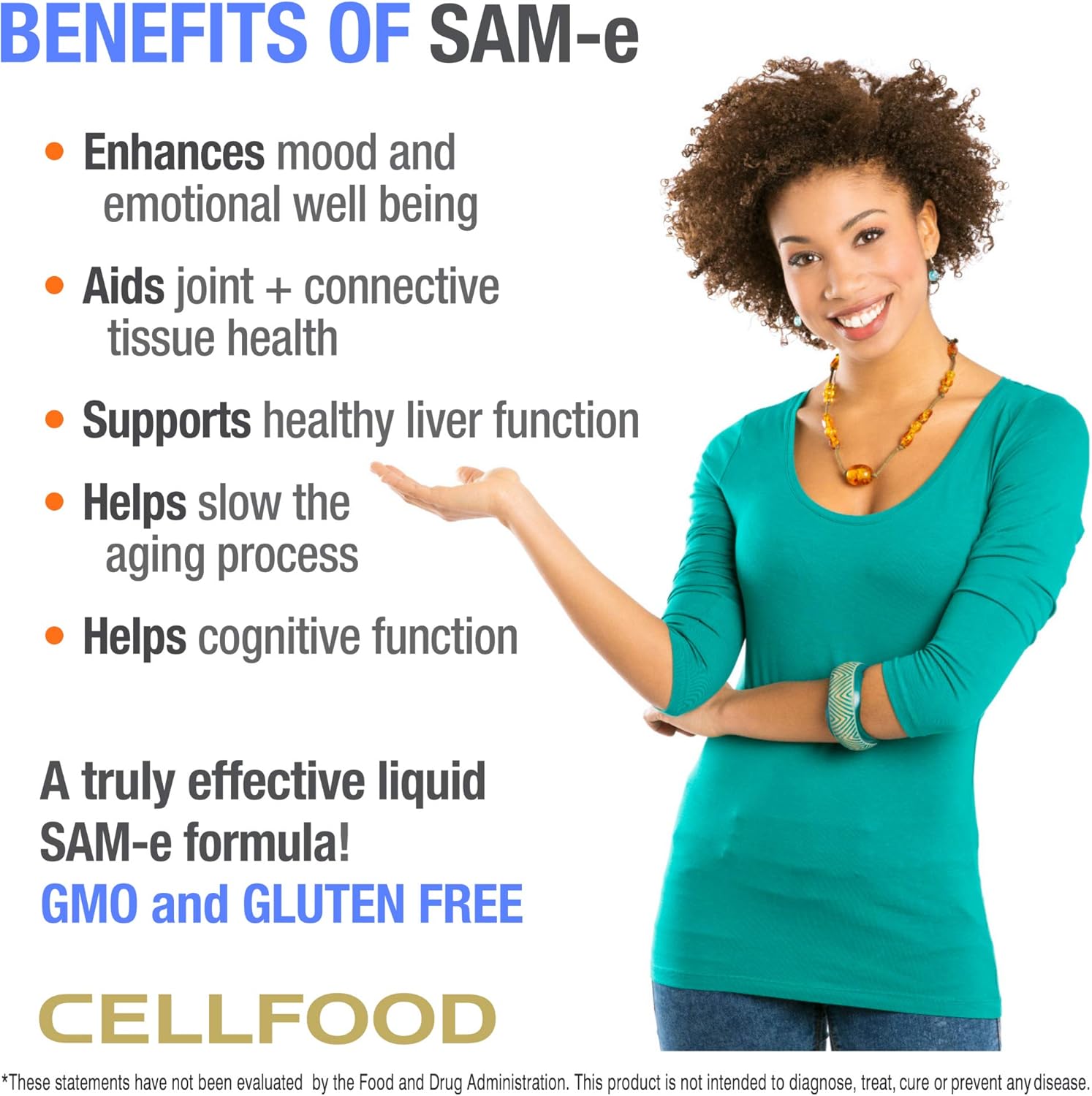 Cellfood SAM-e Liquid Formula+ - 3 Pack, 1 fl oz Each - Mood & Joint Support, Liver Health - Enhanced Absorption, Gluten Free, Non-GMO - 90-Day Supply