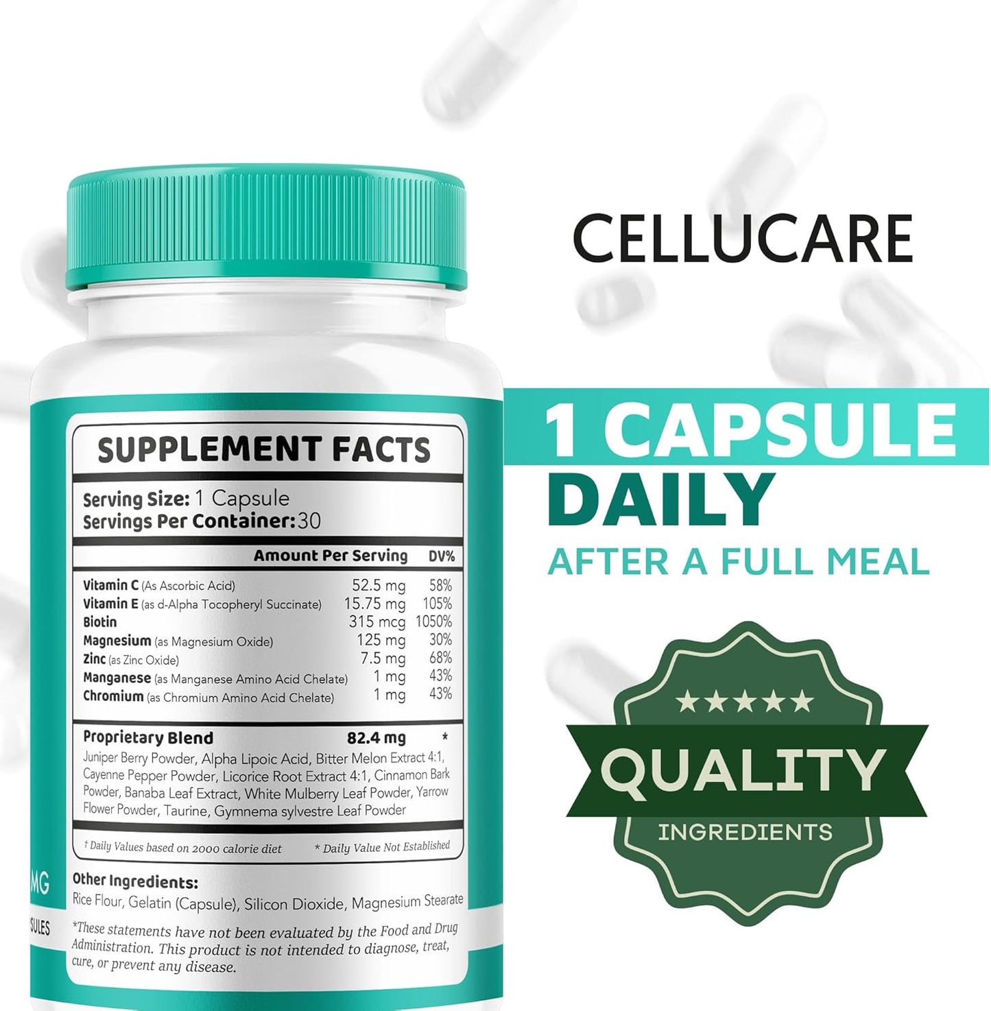 Cellucare Capsules 3 Pack - Advanced Formula for Cellulite Reduction - 90 Capsules for 3 Months Supply