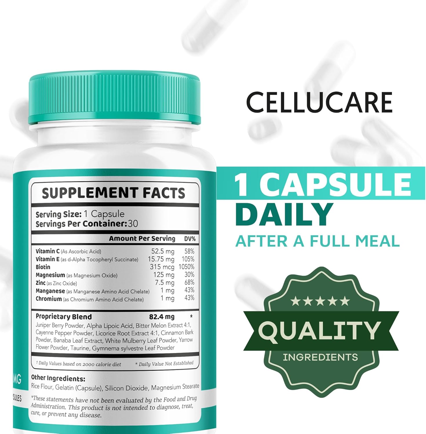 Cellucare Capsules 3 Pack - Advanced Formula for Cellulite Reduction - 90 Capsules for 3 Months Supply