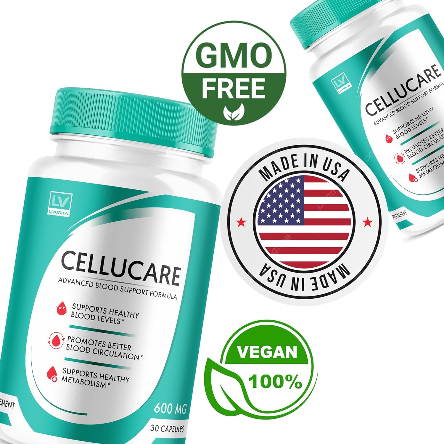 Cellucare Capsules 3 Pack - Advanced Formula for Cellulite Reduction - 90 Capsules for 3 Months Supply
