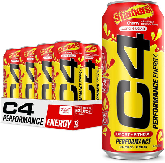 Cellucor C4 Energy Drink Cherry: Sugar Free Pre Workout Performance Drink, 16 Oz, 12 Pack, No Artificial Colors