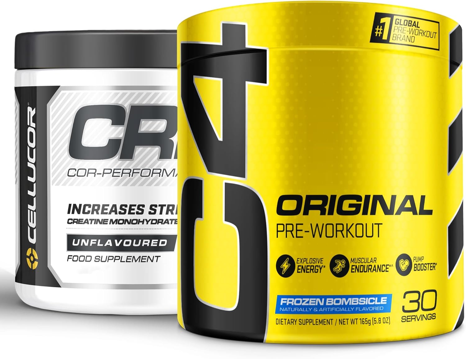 Cellucor C4 Original Pre Workout Powder & Creatine Bundle - Frozen Bombsicle Flavor, 30 Servings + 72 Servings