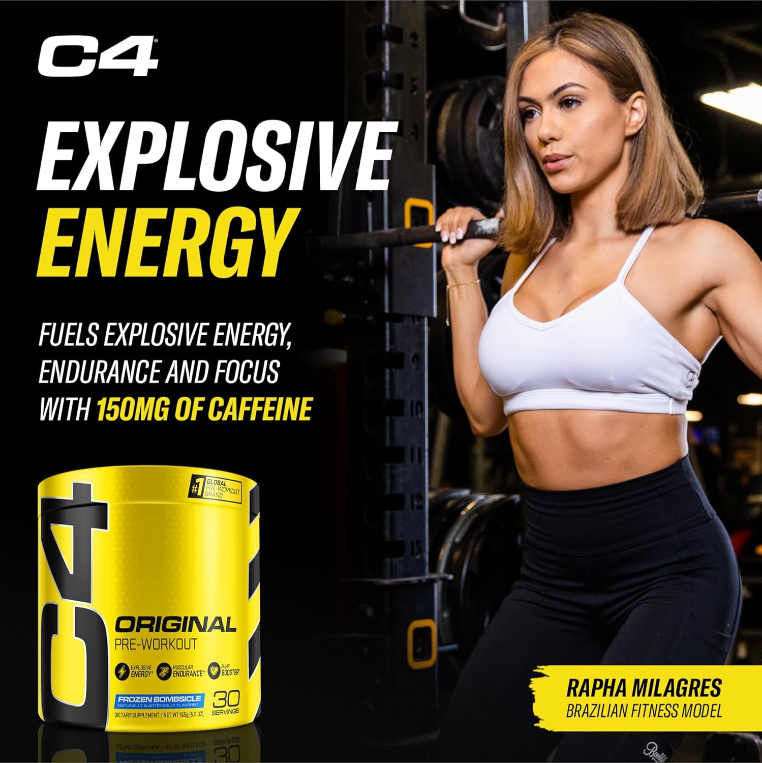 Cellucor C4 Original Pre Workout Powder & Creatine Bundle - Frozen Bombsicle Flavor, 30 Servings + 72 Servings