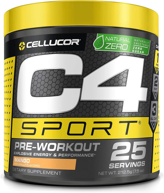 Cellucor C4 Sport Pre Workout Powder - NSF Certified Energy Supplement with Creatine and Caffeine - 25 Servings