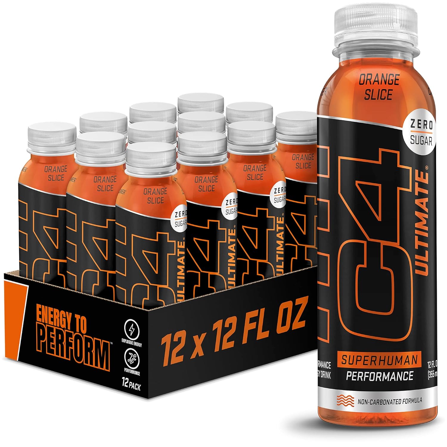Cellucor C4 Ultimate Non-Carbonated Energy Drink with Zero Sugar and Beta Alanine - 12 Fl Oz (Pack of 12)