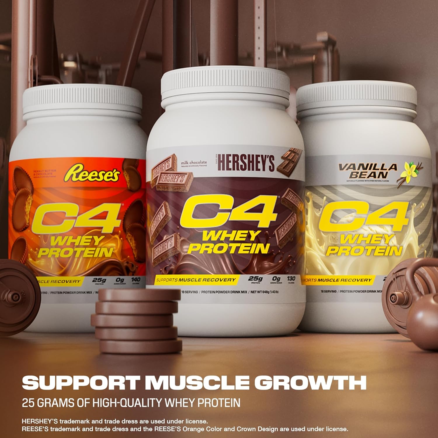 Cellucor C4 Vanilla Bean Whey Protein Powder - 25g Protein, 0g Sugar, 130 Calories, Muscle Recovery Support, 28 Servings