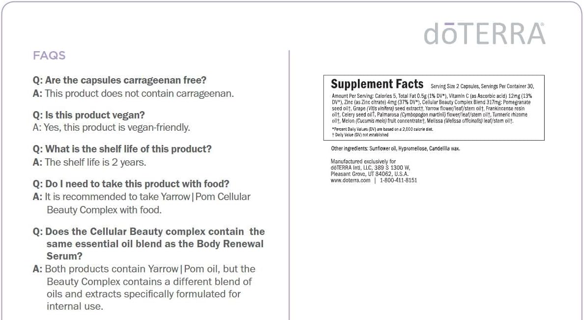 Cellular Beauty Complex Capsules with Yarrow and Pom by doTERRA