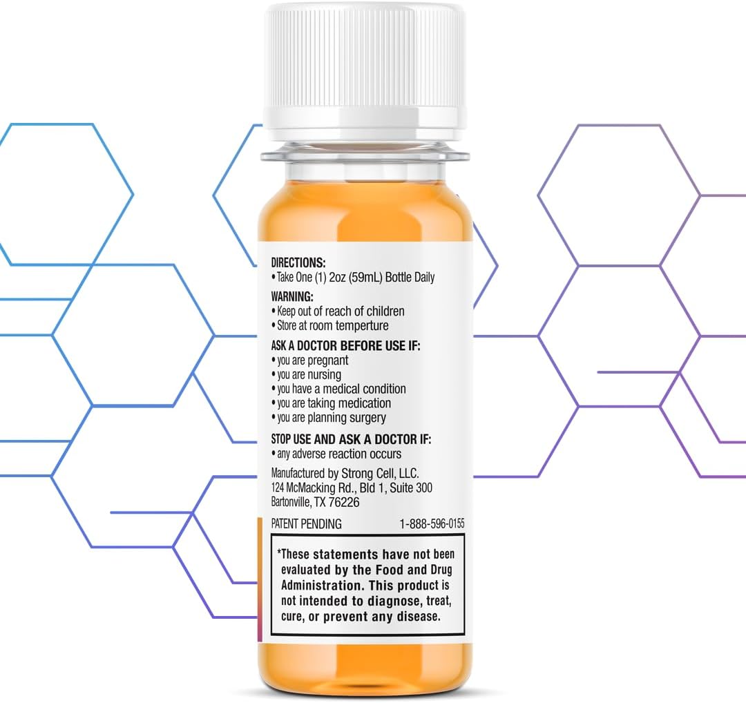 Cellular Function Booster Liquid with NADH, CoQ10, Collagen, and Vitamins - High Absorption Rate - Wellura Strong Cell